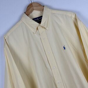Polo Ralph Lauren Men’s Shirt Yellow XL Blake 100% Two-Ply Cotton Preppy Pony